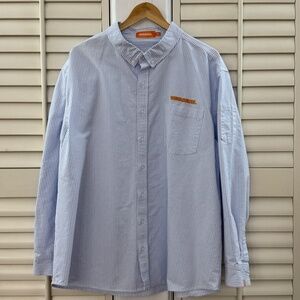 Whataburger Striped Button Down Manager Uniform Shirt XL